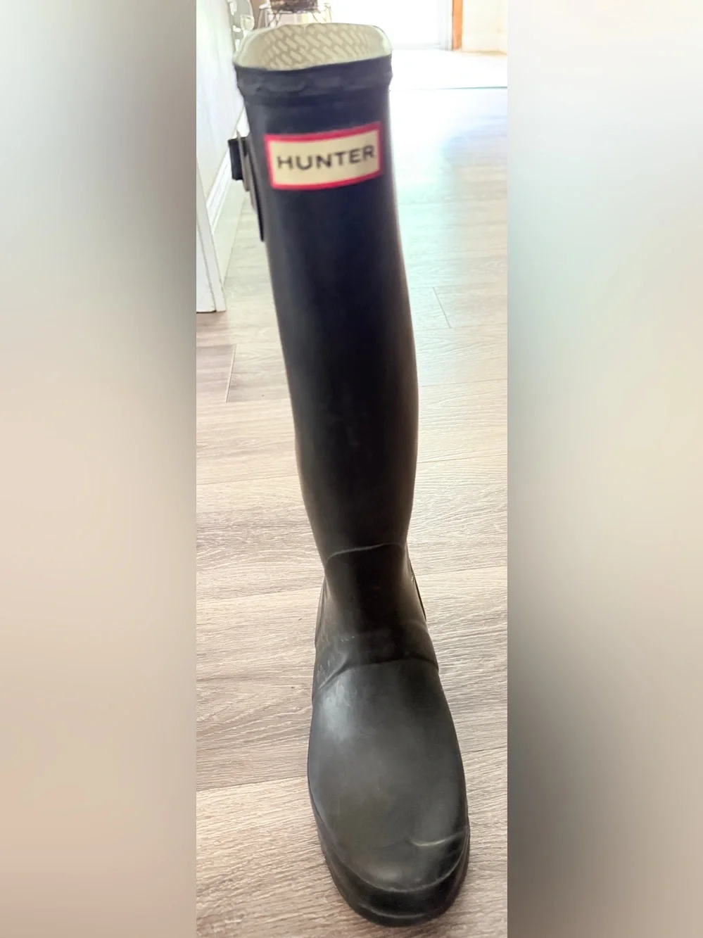 Hunter Original Tall Black Rain Boots Women’s Size 8 Rubber Wellies AS IS